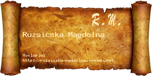 Ruzsicska Magdolna névjegykártya